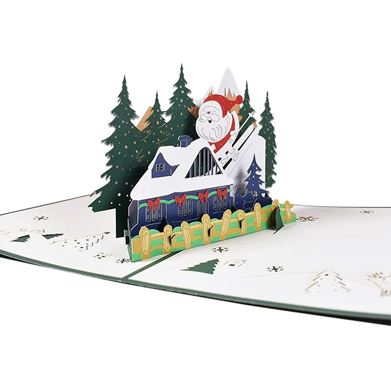 

Santa Claus Skiing 3D Cards Thanksgiving Cards Santa Claus Christmas Cards Skiing Lovers Gifts Cards for Children