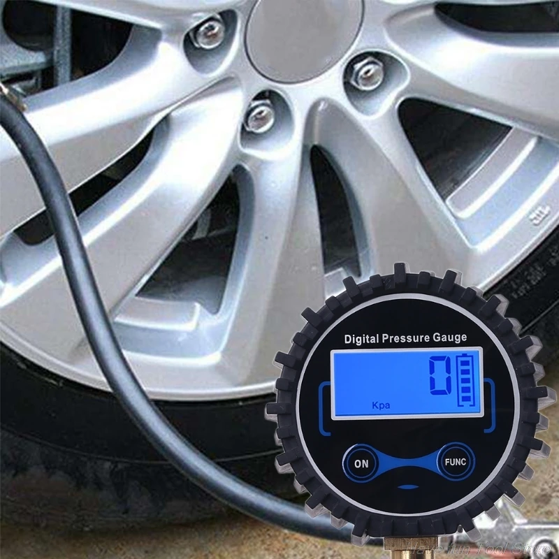 

Digital Tire Pressure Gauge with Quick Clip Air Chuck Deflation for Car Truck Vehicle 200 PSI/BAR/KPA/ KGF/CM2 M09 21