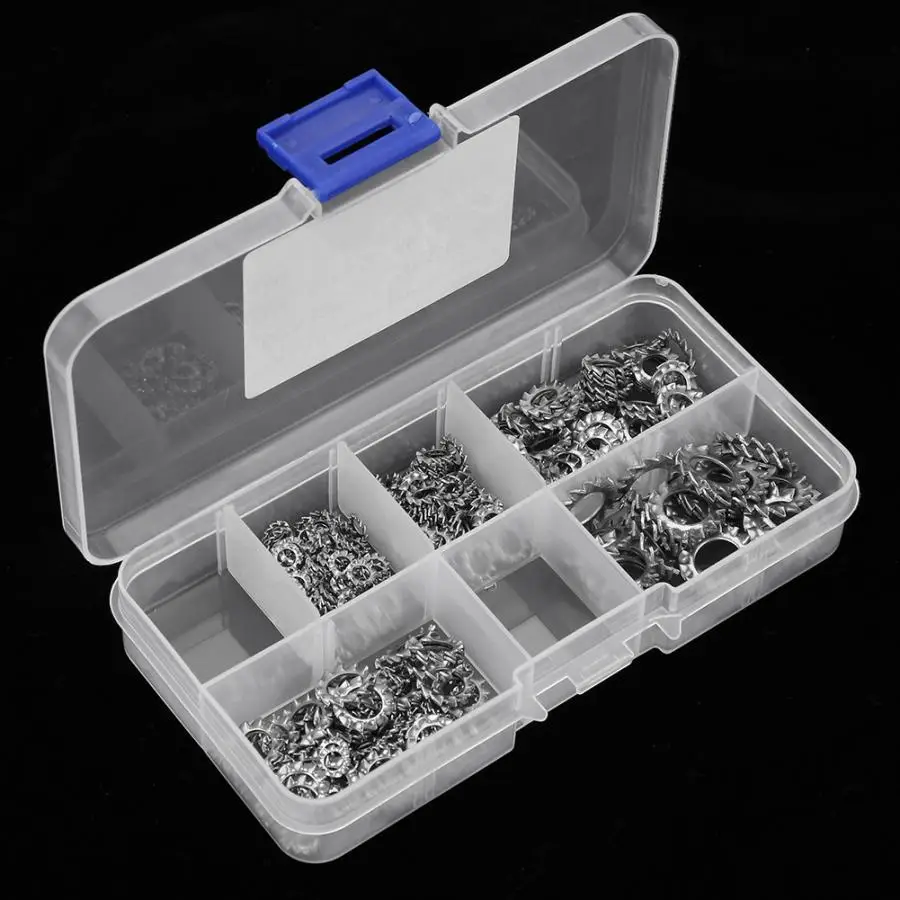 300 шт./компл. 304 Нержавеющая сталь зубчатые стопорные шайбы Внешний зубчатый