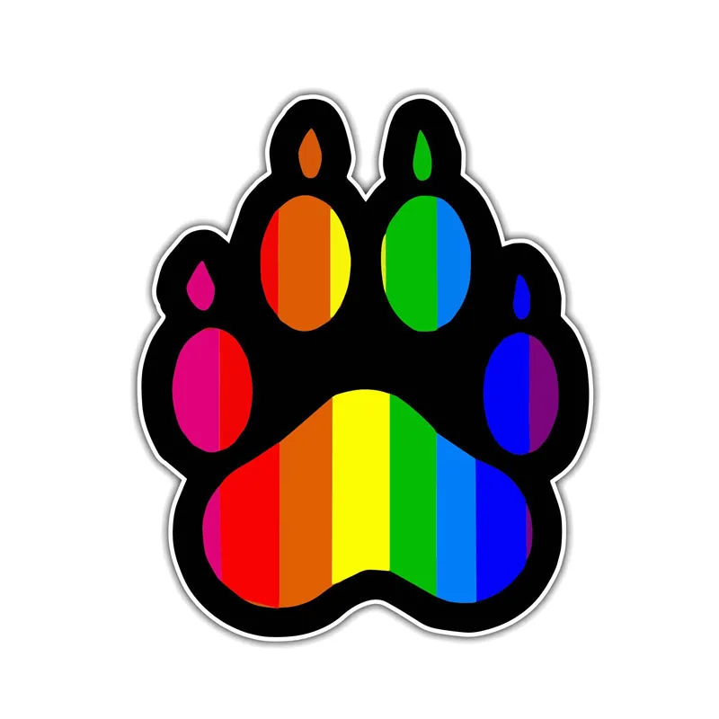 

Personality Gay Pride Rainbow Paw Car Sticker Accessories Laptop Decal KK Vinyl PVC 13cm*11cm