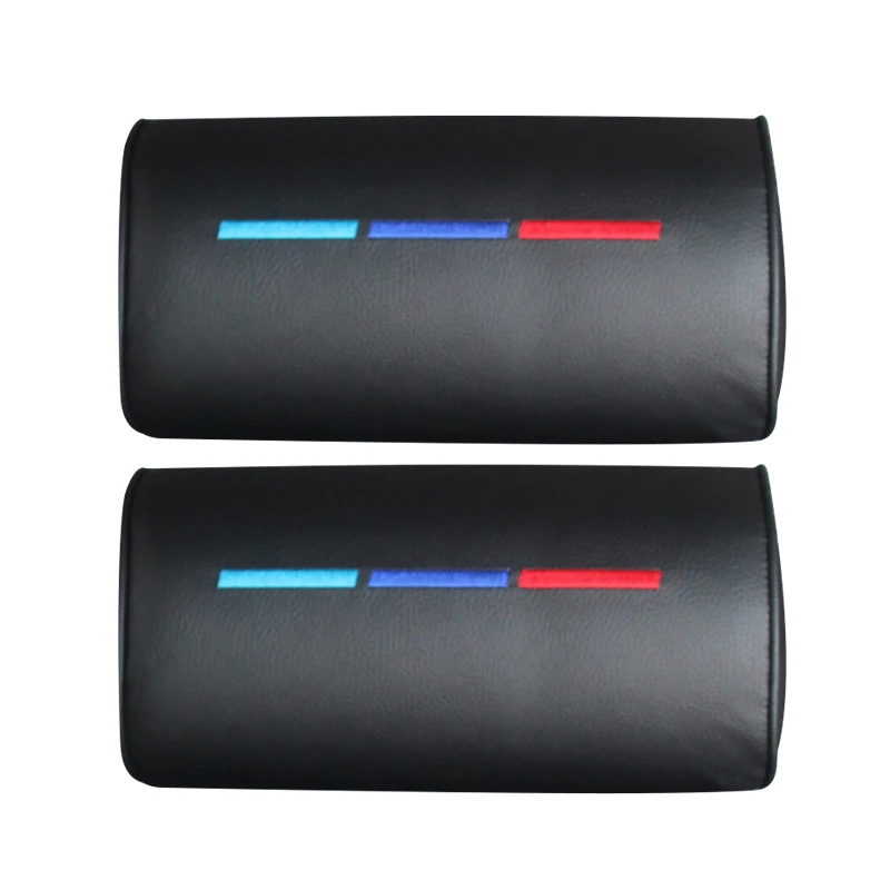 

Car Styling Seat Neck Pillow Protection PU Auto Headrest Support Rest Travelling Car Headrest Neck for BMW ///M Accesories