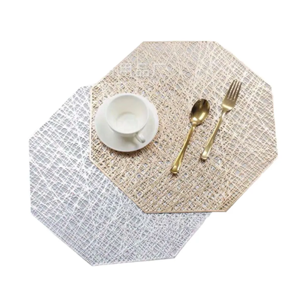 Faroot Table Washable Dining Wedding Party Packs Pad Gold Silver PVC Placemat Mat Flower Design Coaster Decorative | Дом и сад
