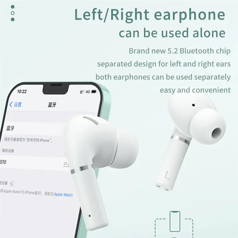 

Smabat S10 True Wireless Earphone with TWS Bluetooth 5.2 Stereo Active Noise Reduction Smart Fingerprint Touch Control Headset