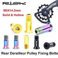 risk m5x14 2 bicycle rear derailleur pully jockey wheel fixed bolt screw titanium alloy mtb road bike shifter guide roller screw