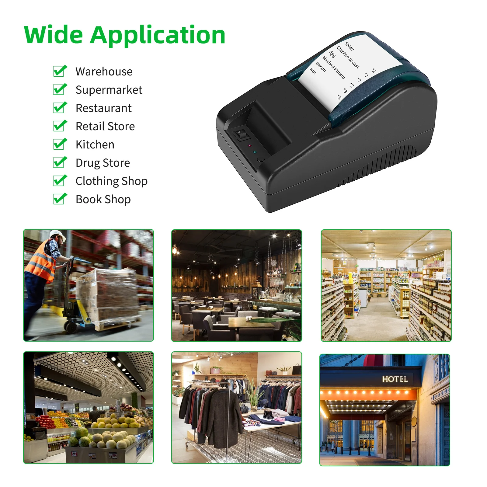 

Aibecy 58mm Usb Thermal Bonprinter Invoice Ticket High Speed Pos Printer Support Kassalad Compatible Esc/Pos print
