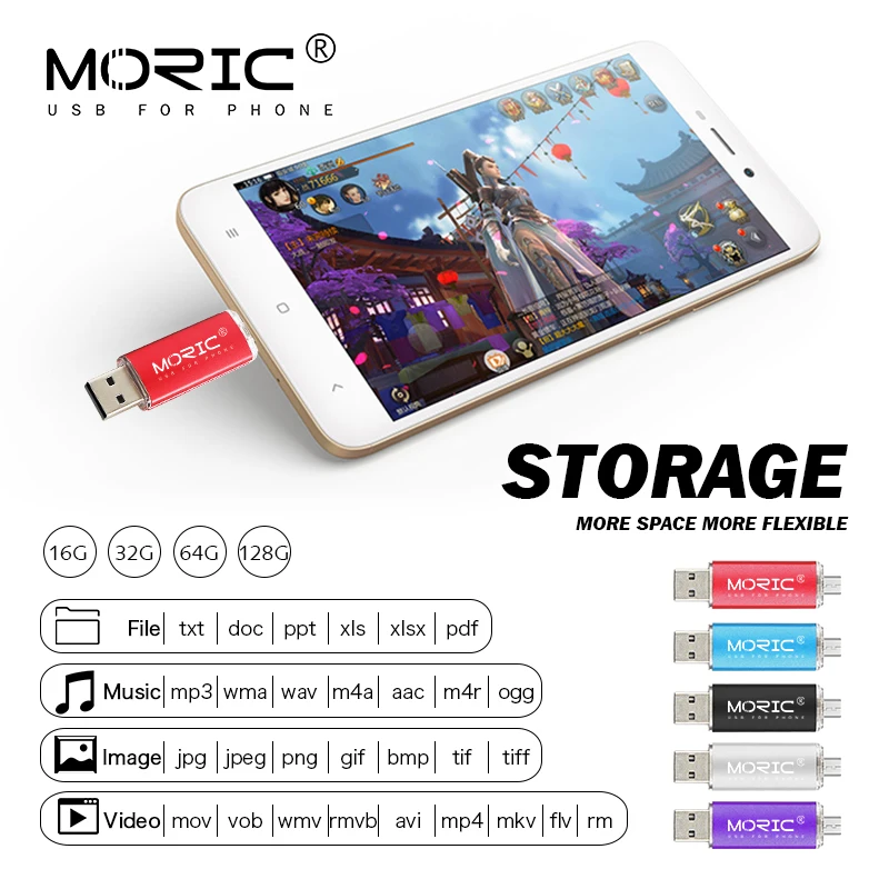 2020 Moric 2 в 1 OTG Usb-накопитель флэш-накопитель USB 64 ГБ usb 4 8 16 32 128 Usb 256 бесплатная