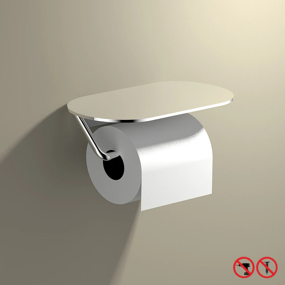 Euro Style Paper Rolls Holder Aluminum Toilet Rack White Tissue Hanger Free Punch For Bathroom | Строительство и ремонт