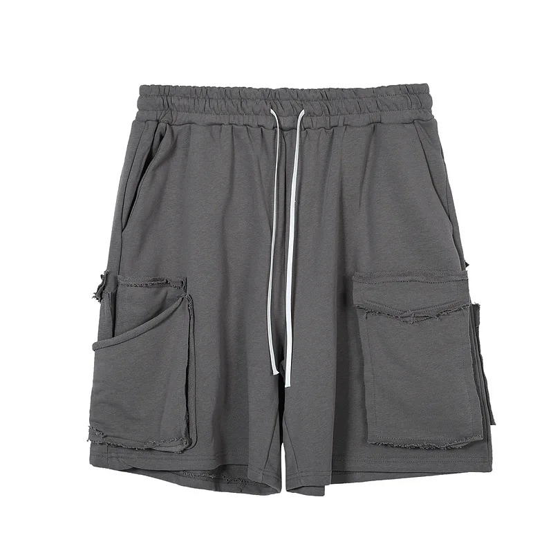 

High Street Style Vintage Baggy Capris Casual Sports Drawstring Shorts Summer Bermuda Masculina Mens Shorts