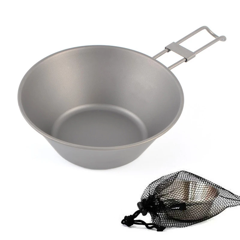 Складная миска из чистого титана уличная титановая металлическая чаша