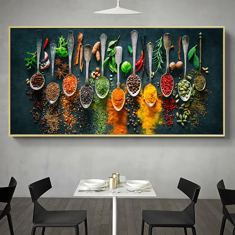 

Vegetable Grains Spices Kitchen Canvas Painting Scandinavian Posters and Prints Wall Art Picture Living Room Decor Cuadros
