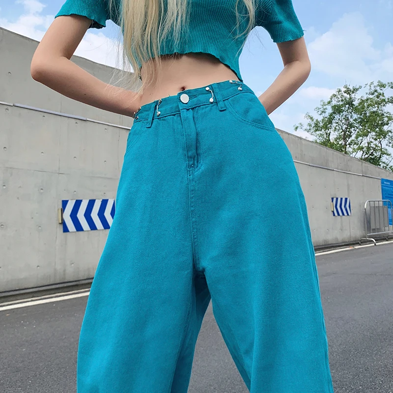 

Darlingaga Streetwear Casual Straight Baggy Jeans Women Loose Hip Hop Denim Trousers Baggy Pants Solid Boyfriend Jeans Clothing