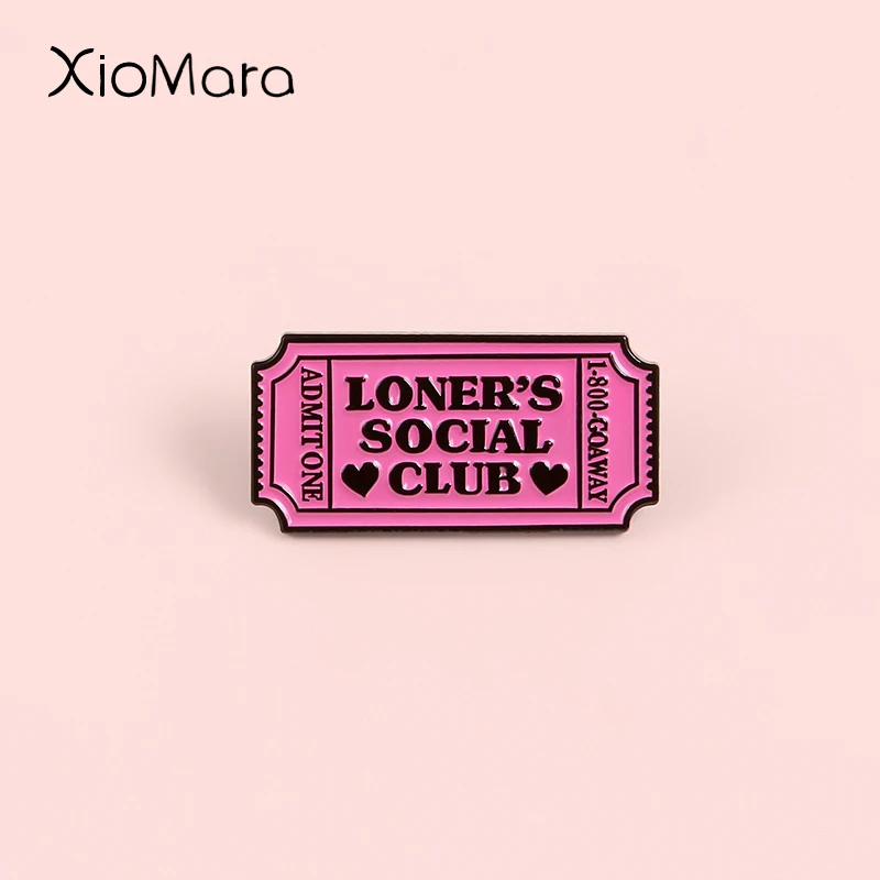 Loner's Club adlide эмалированная булавка для одного билета розовый цвет разрешение