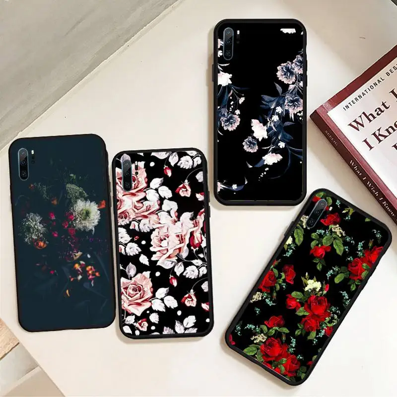 

Dark Flower Phone Case For Xiaomi Redmi note Mi Huawei honor P smart 8 9 10 S T 20 30 40 lite Pro x