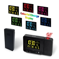 cross border popular color projection clock temperature dual alarm clock usb charging va screen hd display