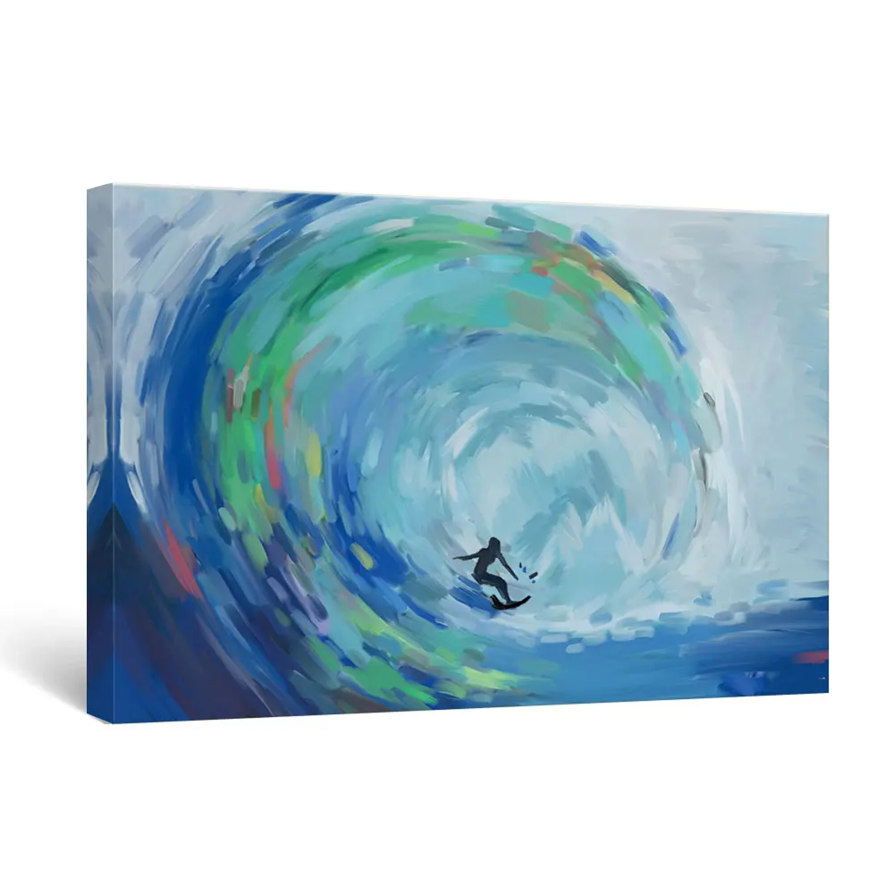 

Surfing Wall Art Ocean Canvas Painting Oil Painting Style Prints Blue Nautical Posters Modern Bedroom Bathroom Living Room Decor