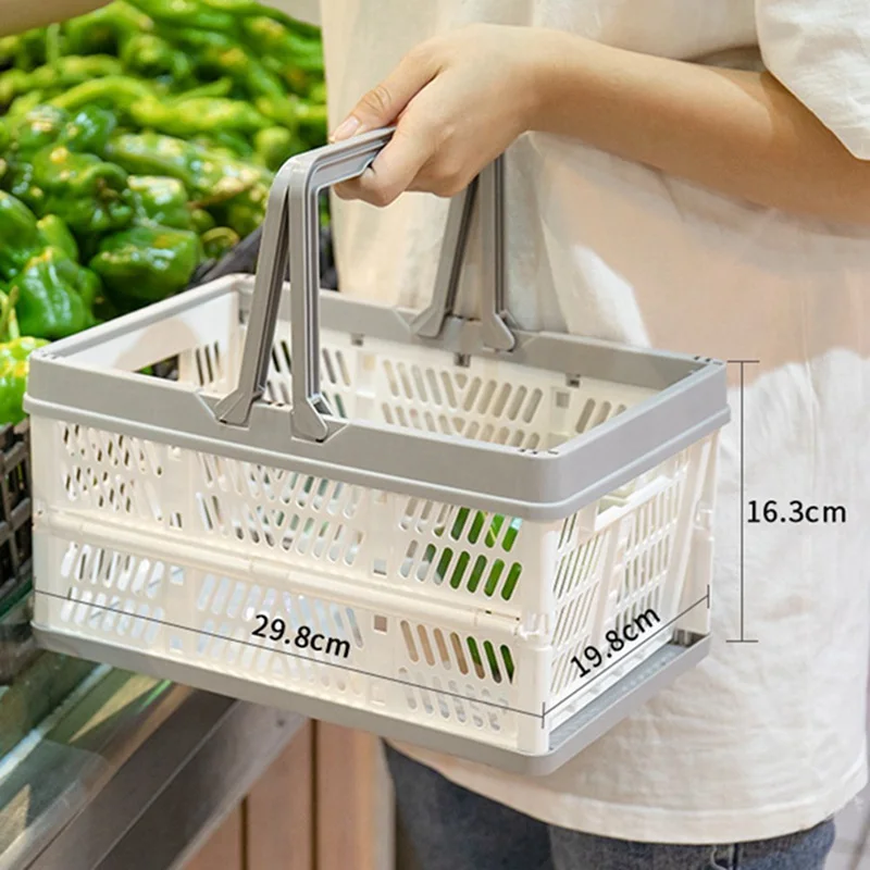 Складная корзина для хранения портативная еды закусок пикника покупок удобная