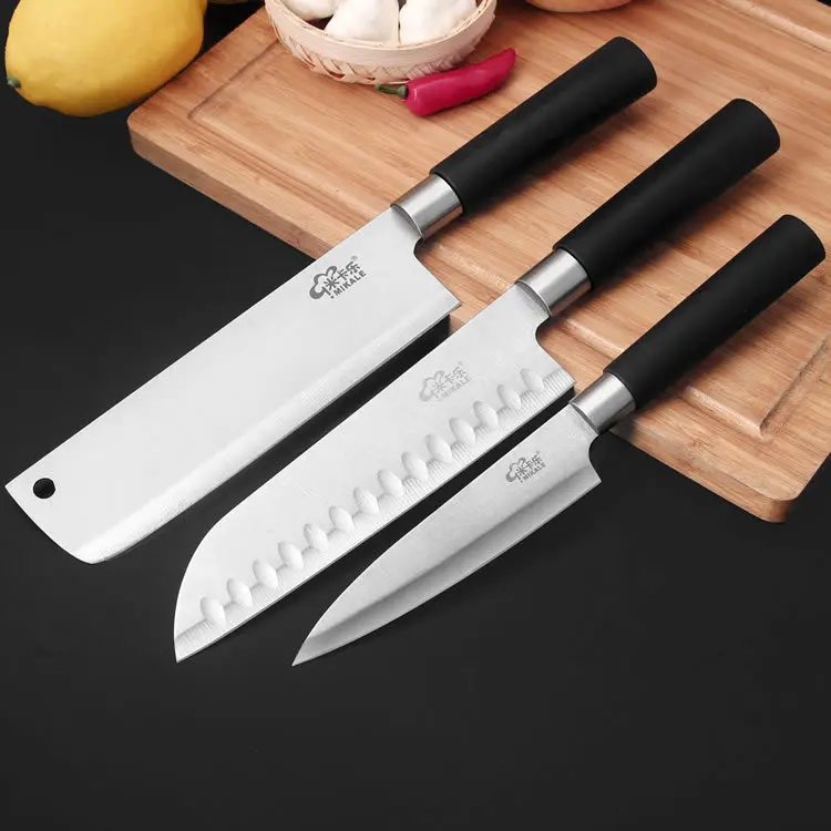 3 шт набор кухонных ножей Santoku Nakiri Многофункциональный кухонный нож прочный