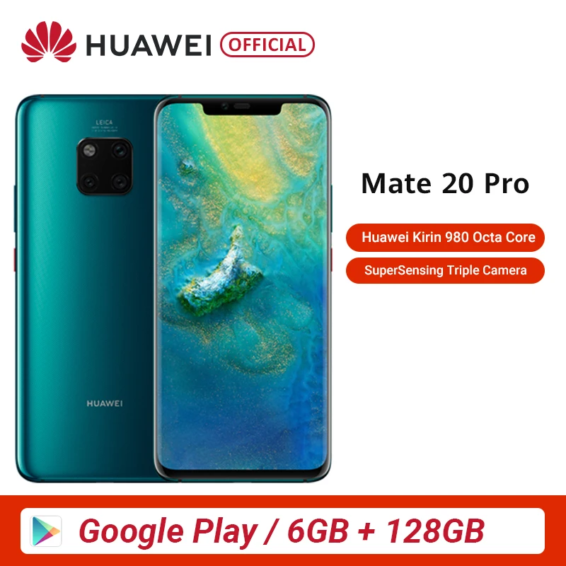 Мобильный телефон huawei mate 20 Pro с глобальной прошивкой 6 ГБ 128 Восьмиядерный