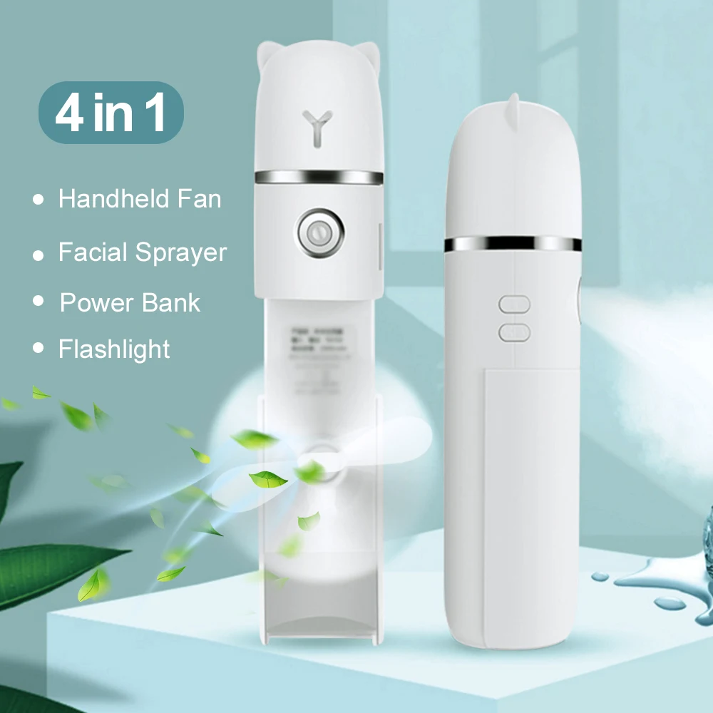 4 in 1 Facial Steamer Sprayer Fan Nano Humidifier Handheld Cooling Portable Desktop Mist Moisturizing Handfan For Travel | Компьютеры и