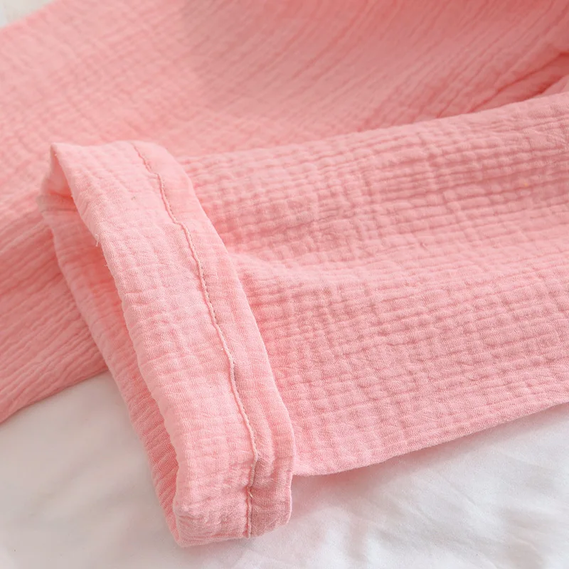 

2021 summer thin ladies 100% cotton pajamas two-piece short-sleeved cropped pants plus size home service suit pajama set women