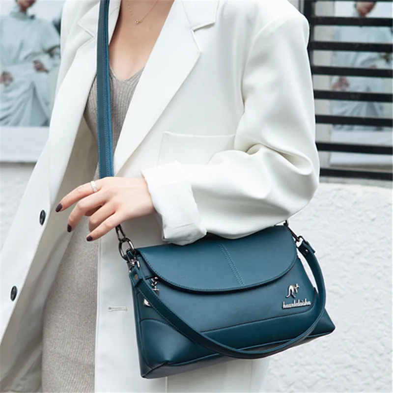 

Pure Color Classic PU Leather Shoulder Bag Women Flap Underarm Small Tote Handbags Ladies Simple Casual Messenger Bag Sac A Main
