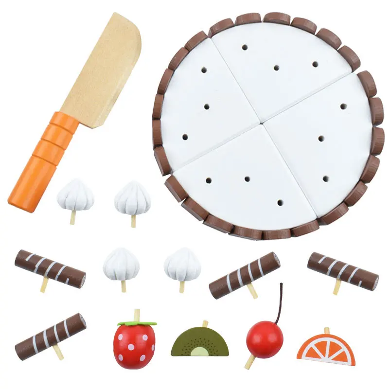 14Pcs Mother Garden Kids kitchen Toys Pretend Play Birthday Cake Magnetic Wooden Baby Food for Boys Girls Gift | Игрушки и хобби