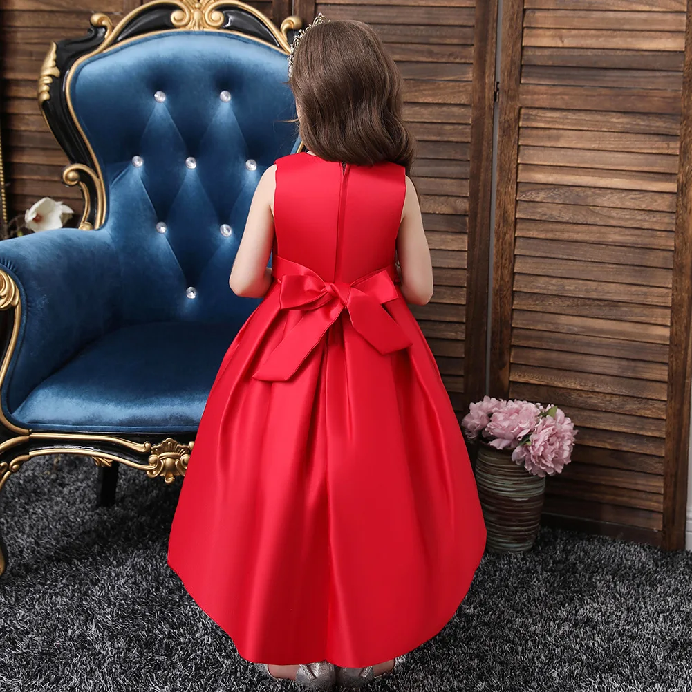 

Flower Girl Dress Formal 3-8 Years Floral Baby Girls Dresses Vestidos 2 Colors Wedding Party Children Clothes Birthday Clothing