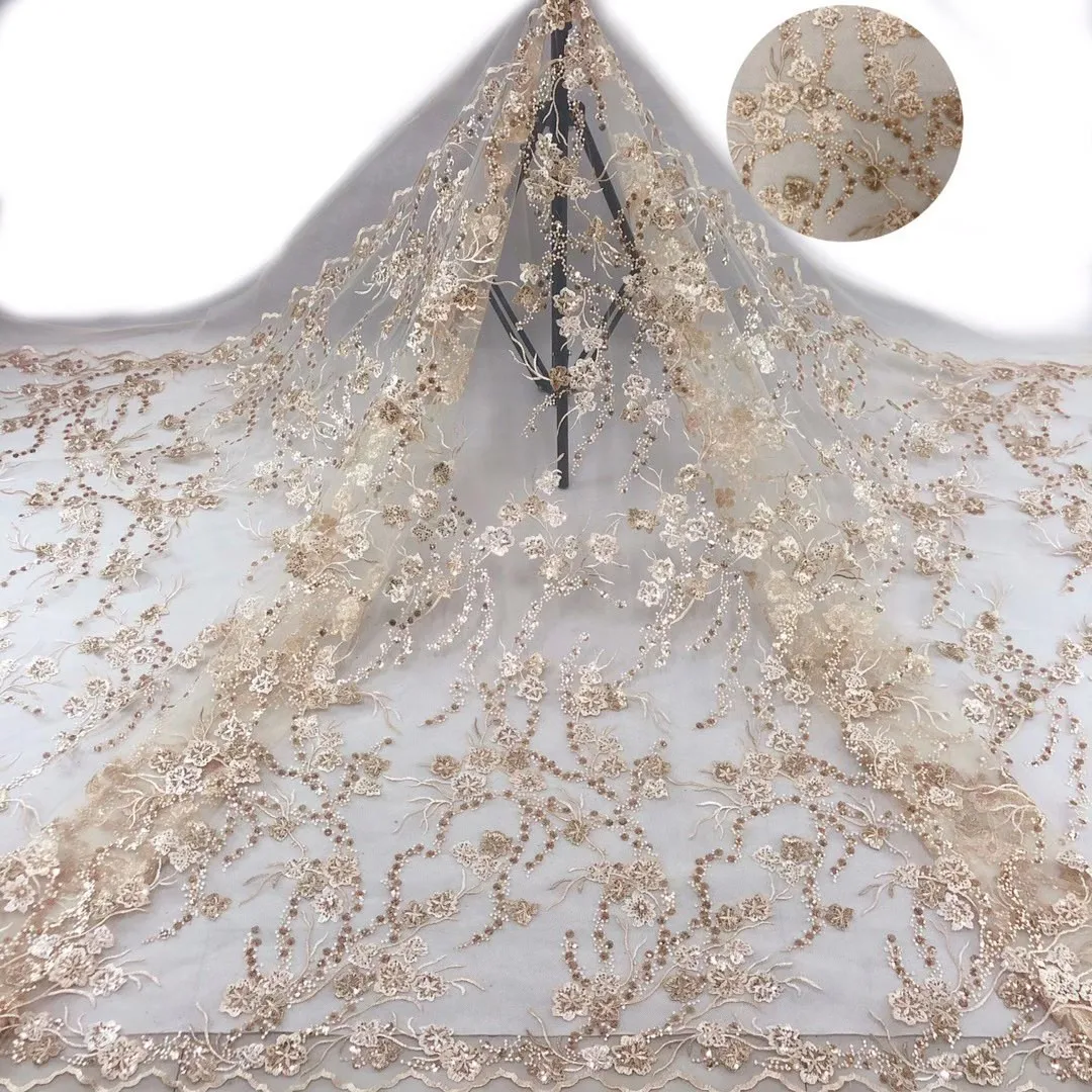 Низкая цена ткань с блестками французское Тюлевое Сетчатое кружево вышивкой
