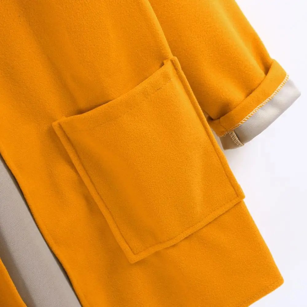 Осенне-зимняя женская шерстяная куртка размера плюс модное пальто средней длины