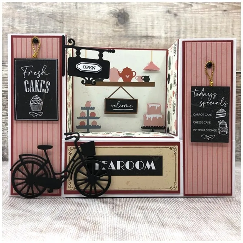

2021 New Metal Cutting Dies and Scrapbooking For Paper Making The Tea Rooms Embossing Frame Card Craft No Stamps
