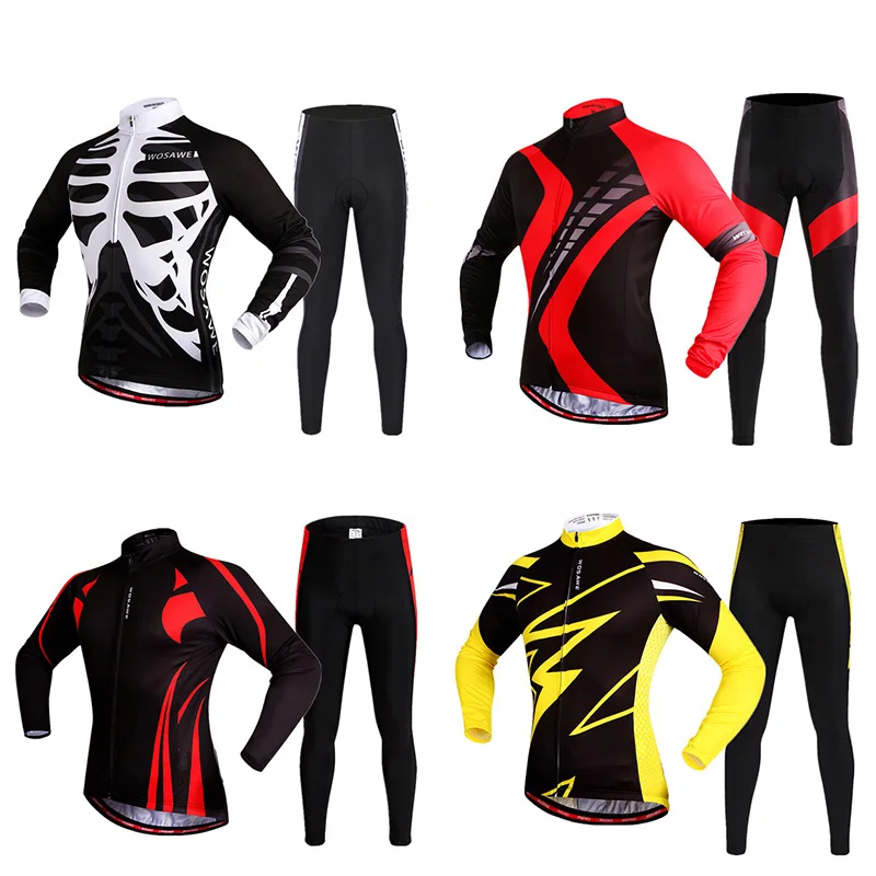 Новинка мужские трикотажные рубашки WOSAWE с длинным рукавом для езды на велосипеде