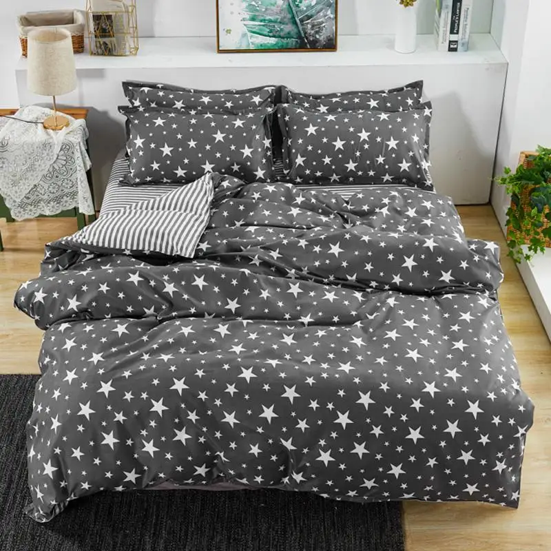 57 комплектов постельного белья в горошек клетку звезда леопард пододеяльник