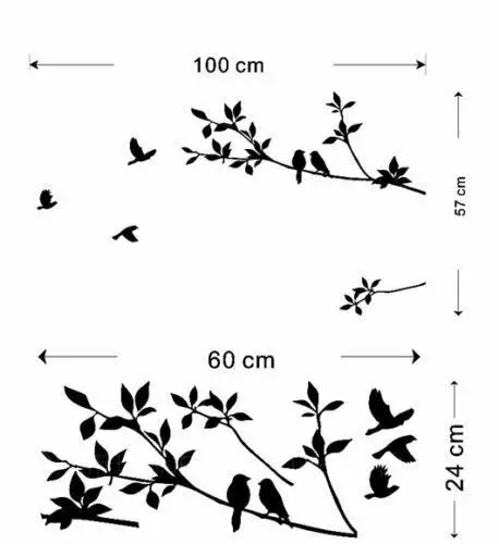 Новая наклейка на стену семейное дерево птица сделай сам переводная бумага