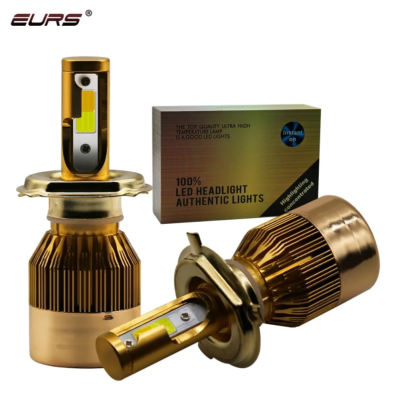 

EURS LED H7 H4 LED Car Headlights H11 H8 H9 H1 H3 H13 880 9004 9007 3000K 6000K Double Color Auto Headlamp C6 Motor Light Bulbs