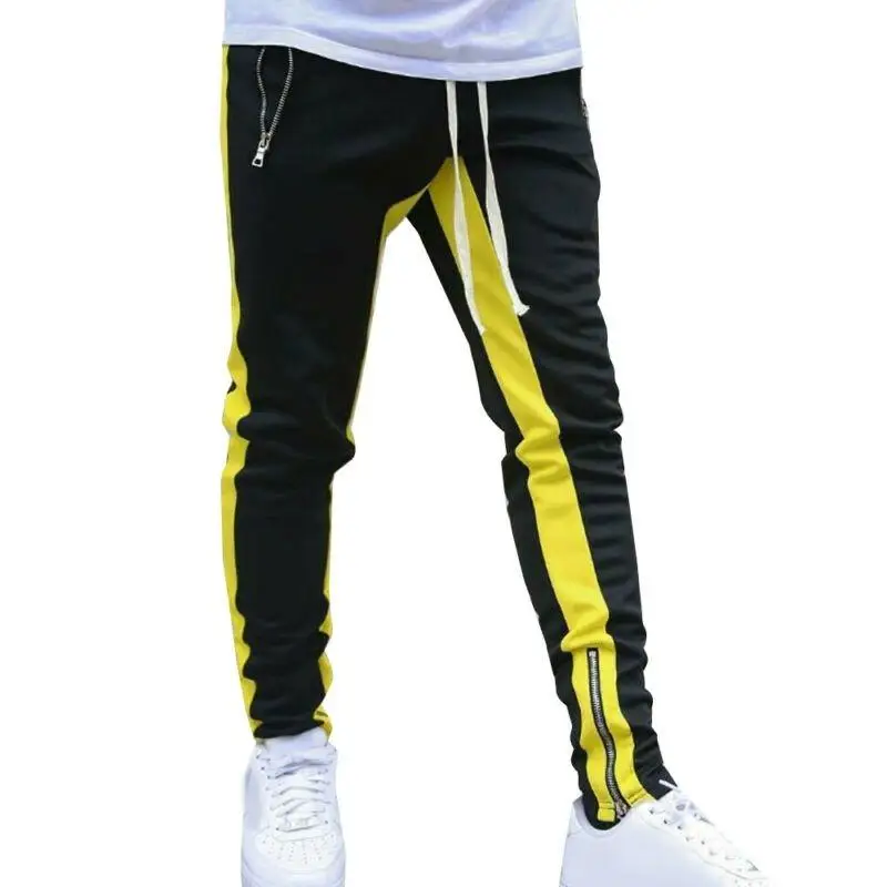 

Mens Stripe Track Pants Casual Sports Jogger Bottoms Gym Slim Fit Trousers
