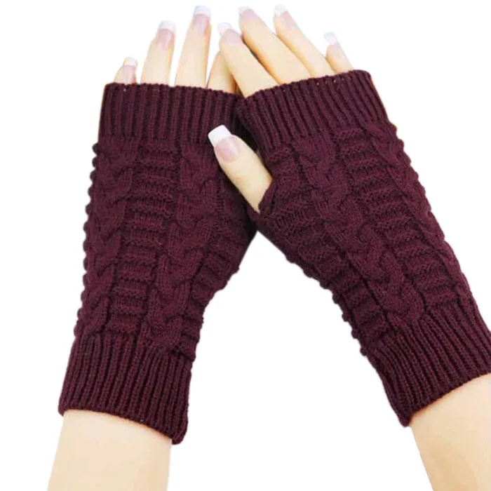 

Fashion Long Women Gloves Mittens Stretchy Knitting Solid Fingerless Gloves Mitten Winter Warm Soft Female Gloves for Driving