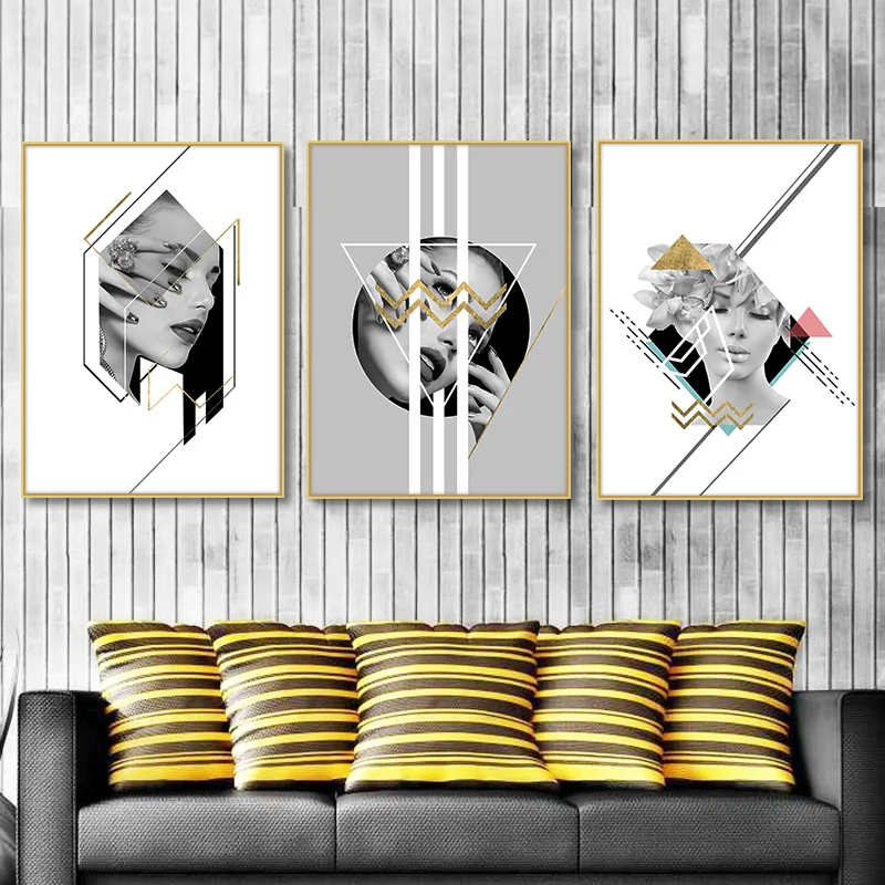 Современная Белая серая Модная девушка ногти сексуальные женщины настенное