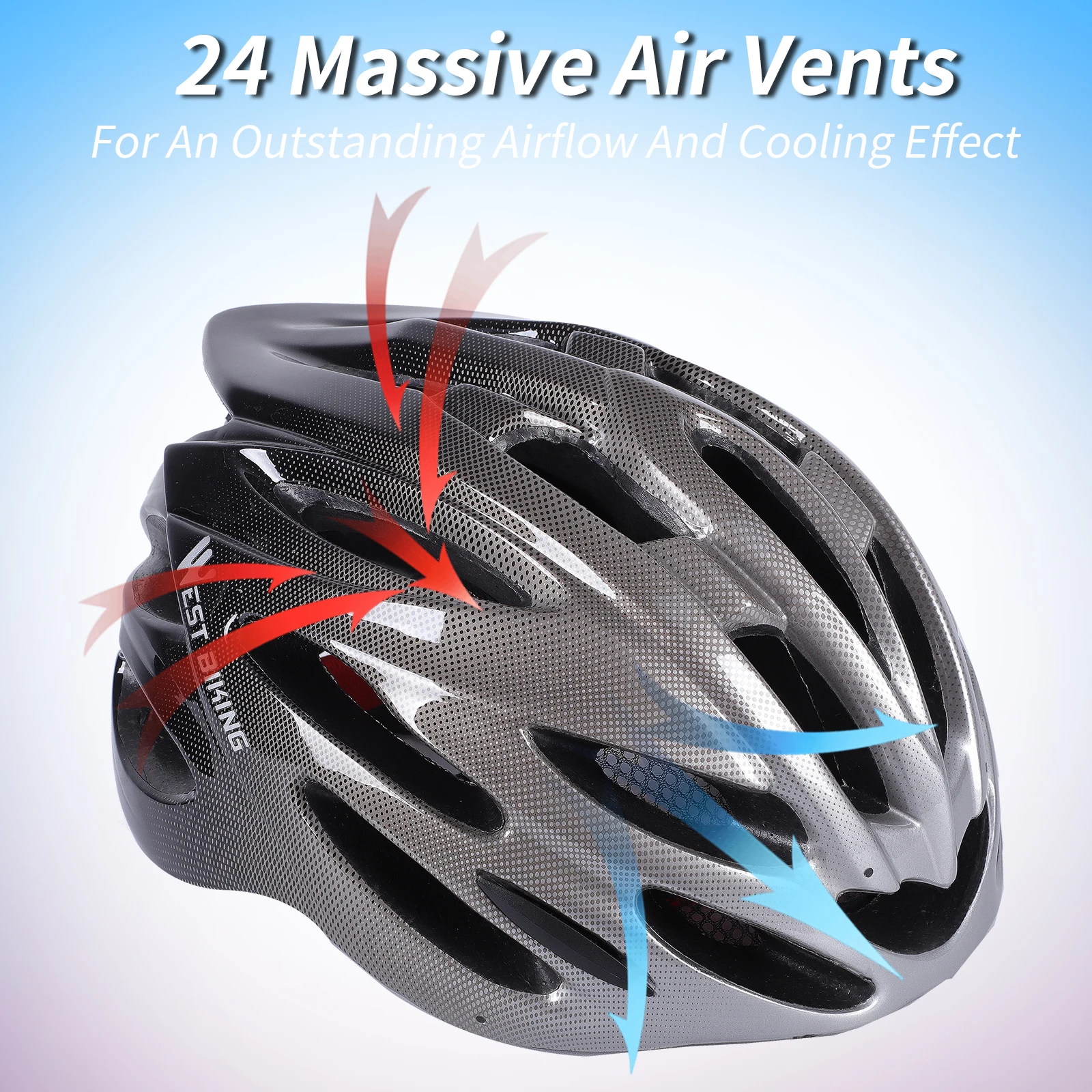 Велосипедный шлем WEST BIKING Сверхлегкий цельнолитой для горных велосипедов 56-62 см