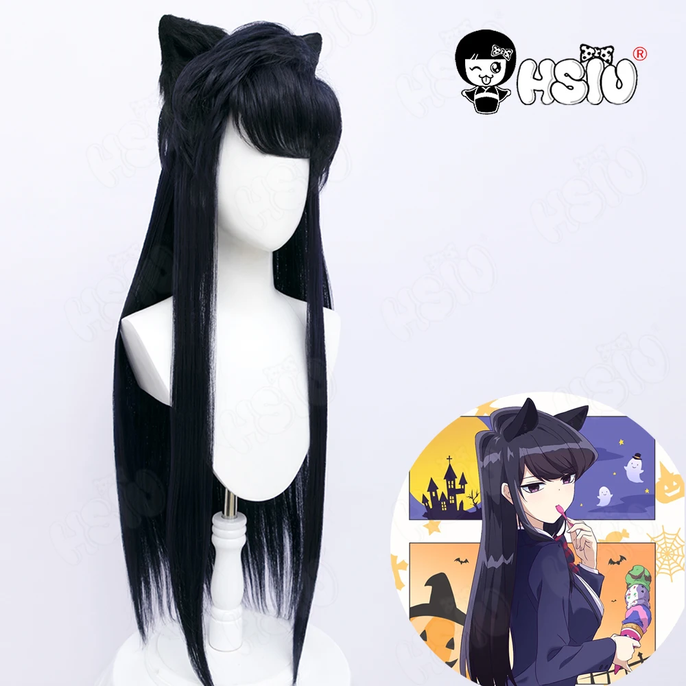 Парик для косплея Komi Shoko из аниме Komi-san wa Comyushou desu Cosplay HSIU темно-синие фиолетовые