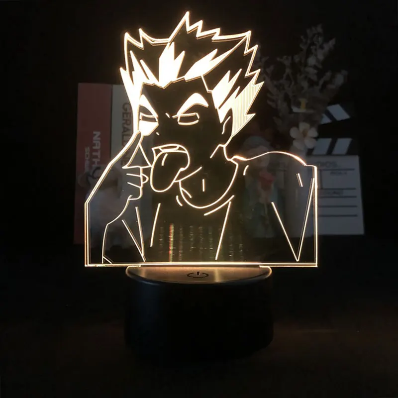 

Haikyuu японское аниме Манга Прямая поставка Декор 3D светильник будильник базовый светлый цвет с пультом дистанционного управления