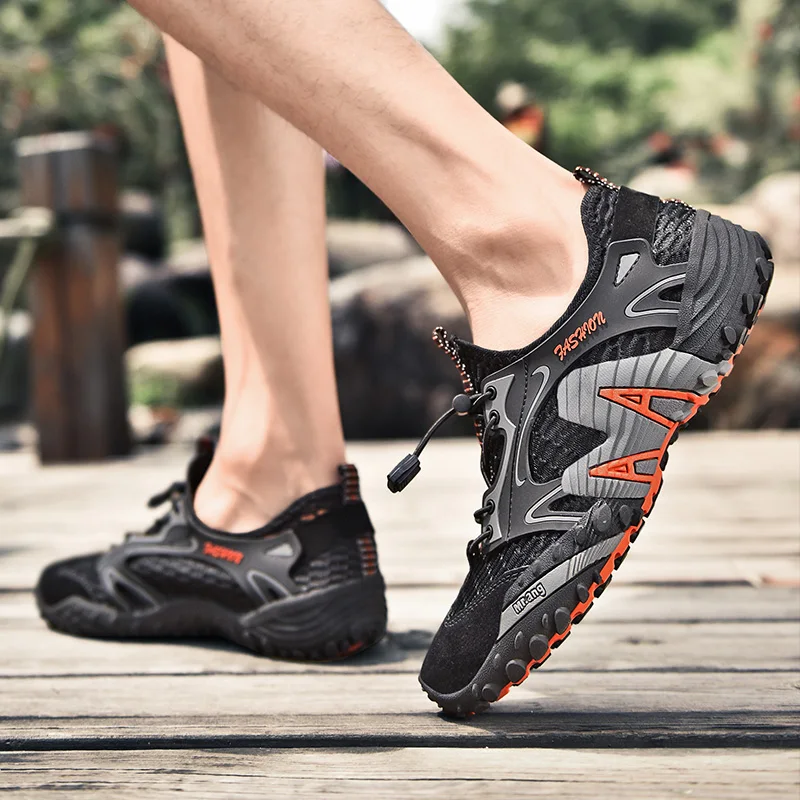 JIEMIAO High Quality Men Trekking Hiking Shoes Lightweight Outdoor Climbing Jogging Sneakers Woodland Hunting Tactical Shoes