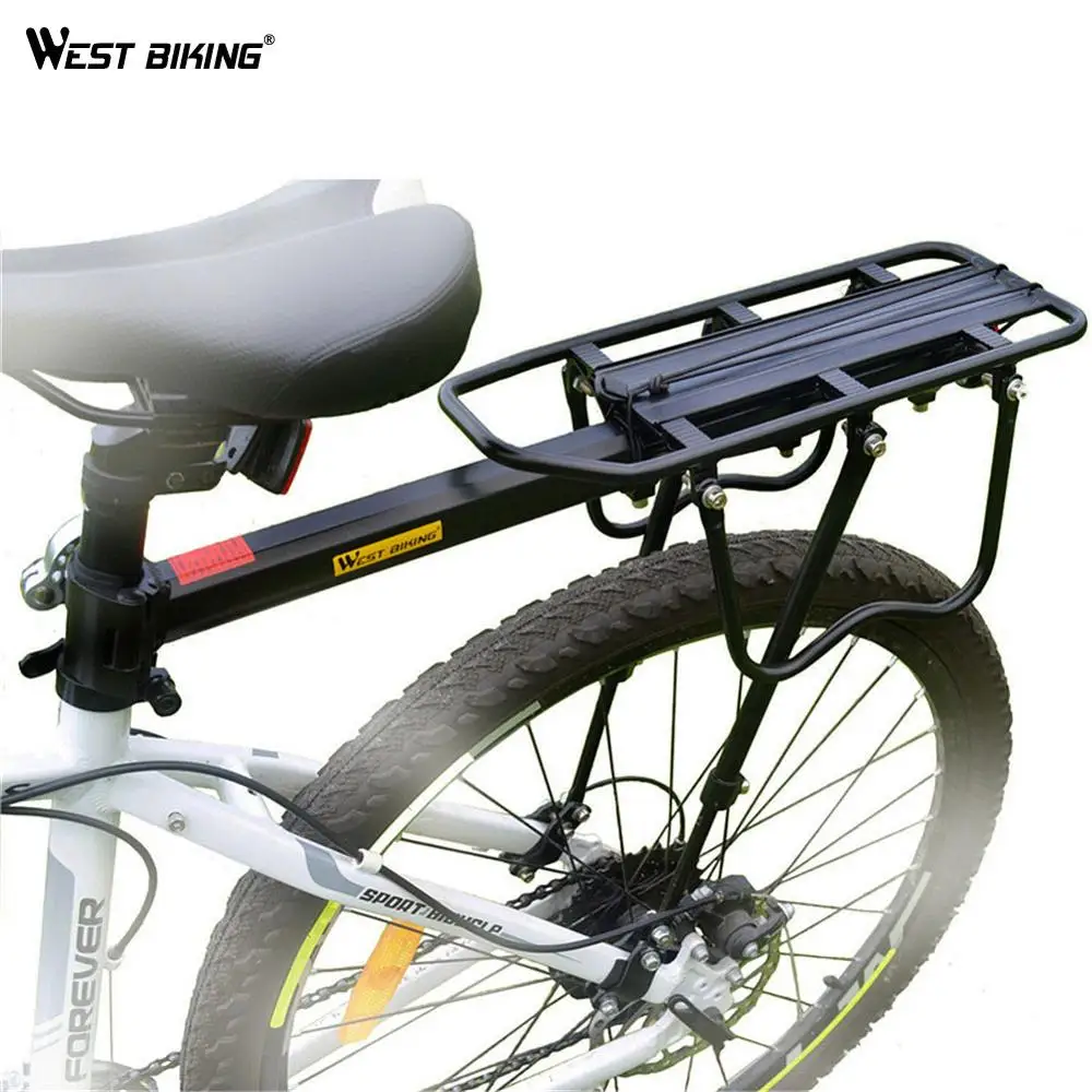 WEST BIKING стойка для велосипеда из алюминиевого сплава, 50 кг, багаж, задний багажник для велосипеда, MTB, задняя полка для велосипеда, велосипедные стойки