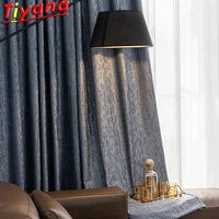 fashion bronzing crack curtains for living room modern art greyblue semi blackout window drapes for bedroom superior hotel vt