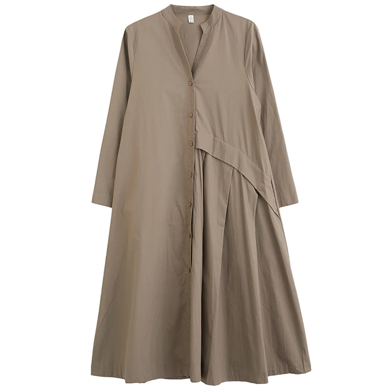 

2020 Autumn New Artistic Retro Long Trench Coat Loose Leisure All-Matching Thin Long Sleeve Cardigan Top