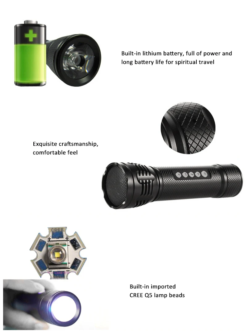 

Portable Music Stick Bicycle Bluetooth Small Speaker Outdoor Portable Speaker With Strong Light Flashlight Subwoofer