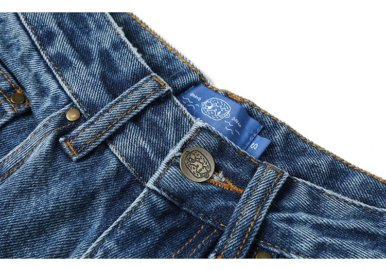Harajuku Winter New Women's High-quality Design Jeans Fashion Tide Full Length High Waist Women's Pants Pocket Straight Pants