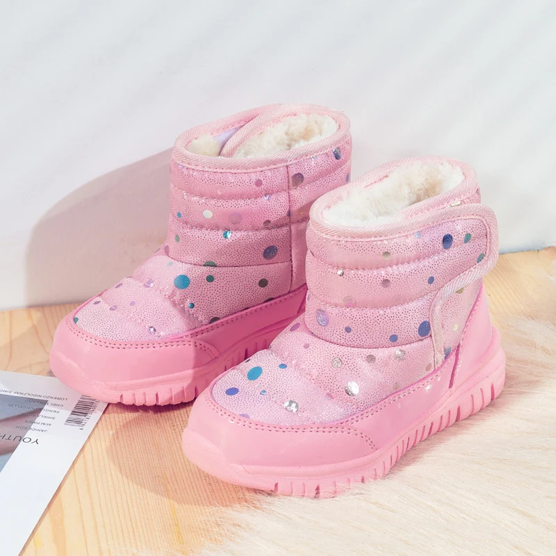 NSOH детские зимние ботинки для девочек плюс бархатные теплые мягкие