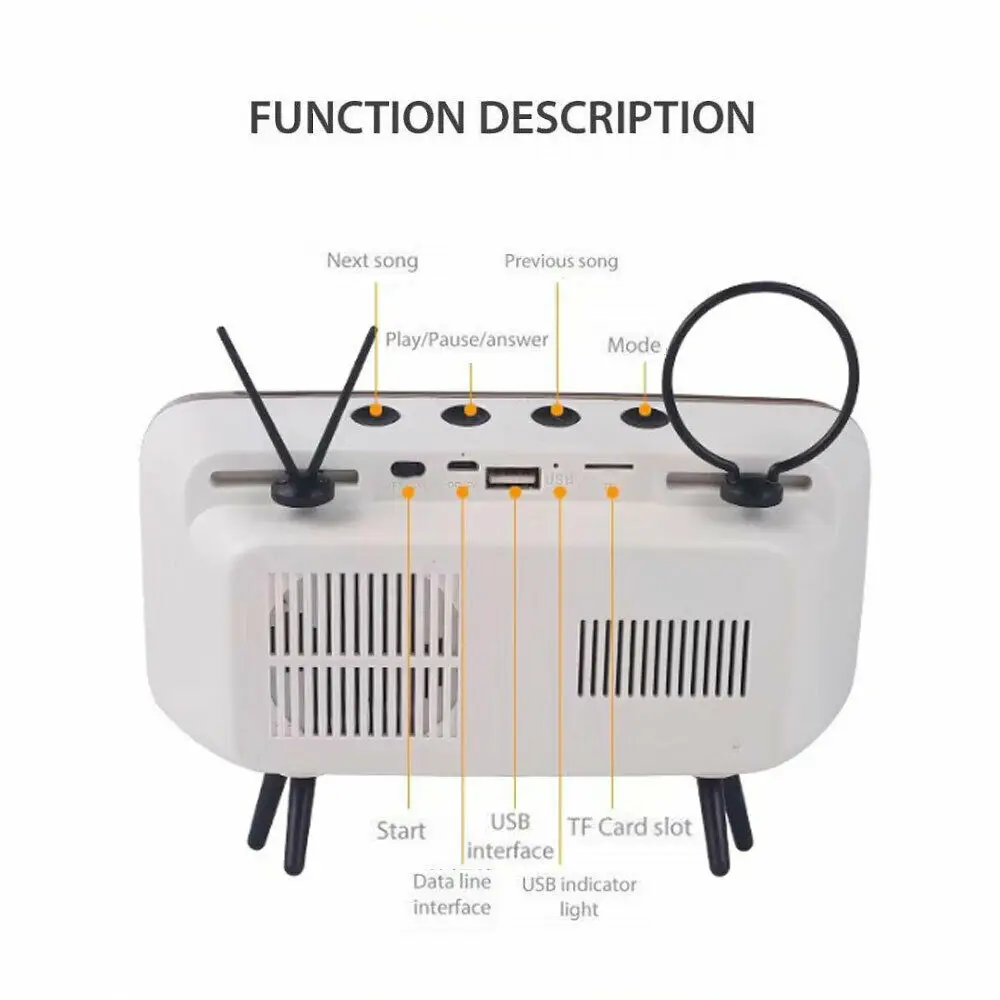 Bluetooth Динамик ТВ Ретро дизайн портативный держатель мобильного телефона радио