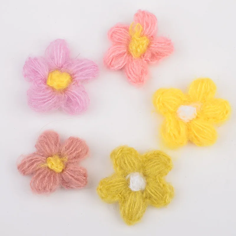 JINJIAN детские милые маленькие цветочные красные шерстяные заколки для волос