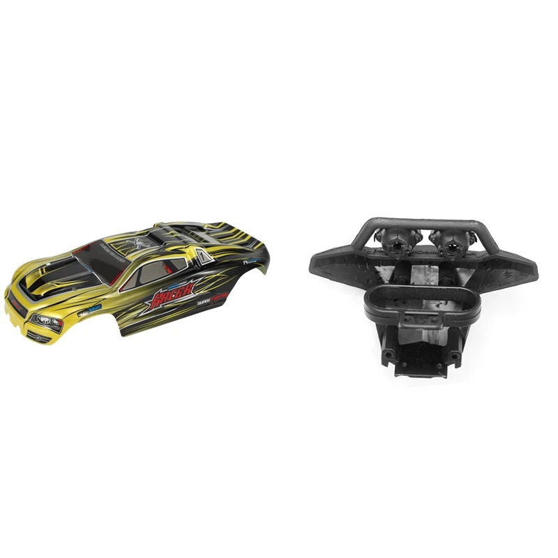 

2 шт. детали автомобиля на радиоуправлении: 1 шт. ракушка кузова на радиоуправлении, желтый и 1 шт. передний бампер на радиоуправлении